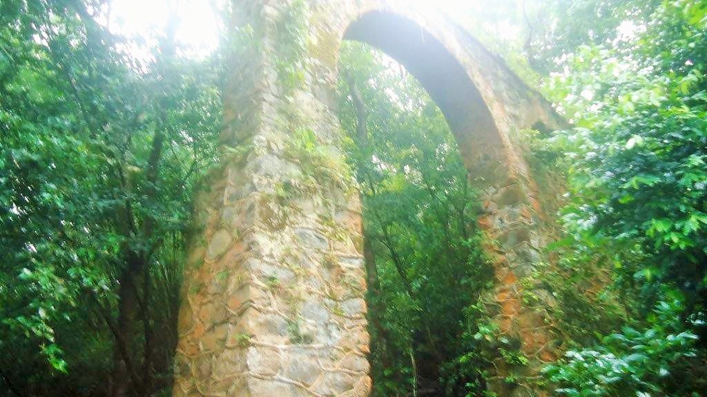 O Aqueduto foi construído no século XIX e servia para abastecer água do Lazareto, antigo local de quarentena dos imigrantes europeus.